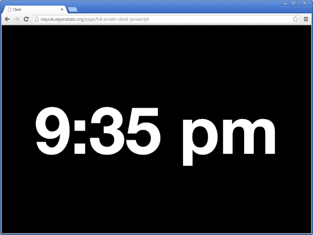 geroosterd brood Gymnast samenzwering Full screen clock (JavaScript)