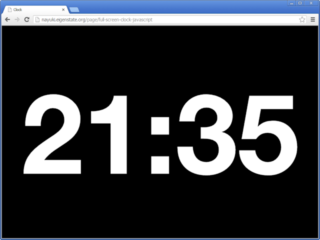 Motiveren jungle Kust Full screen clock (JavaScript)
